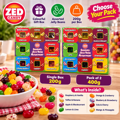 ZED Candy Gourmet Jelly Bean Assortment 200g – Single Box or Pack of 2