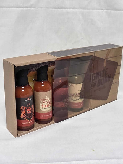 4 Bottle Hot Sauce Gift Set 180g – Red Chilli, Garlic, Jalapeño & Habanero Selection