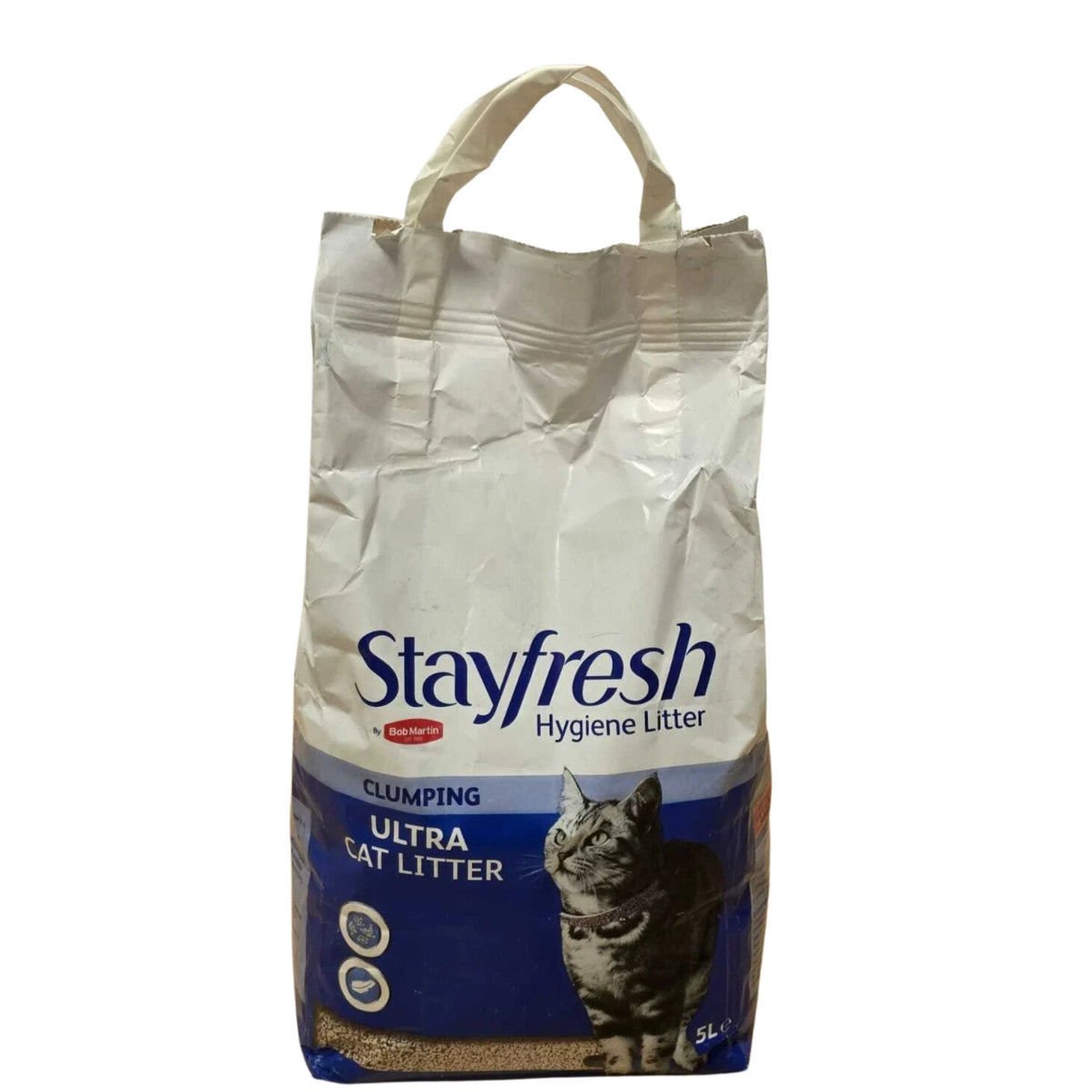 Bob Martin Stayfresh Ultra Clumping Cat Litter 5L | Hygiene Litter Carry-Handle Bag