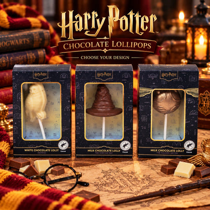 Harry Potter Chocolate Lollipop 30g | Hedwig, Sorting Hat or Golden Snitch | Boxed Sweet Gift