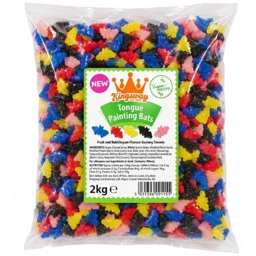 Halloween Bat Gummy Sweets Vegan Fruit & Bubblegum Jelly Candy Bulk 500g-3kg