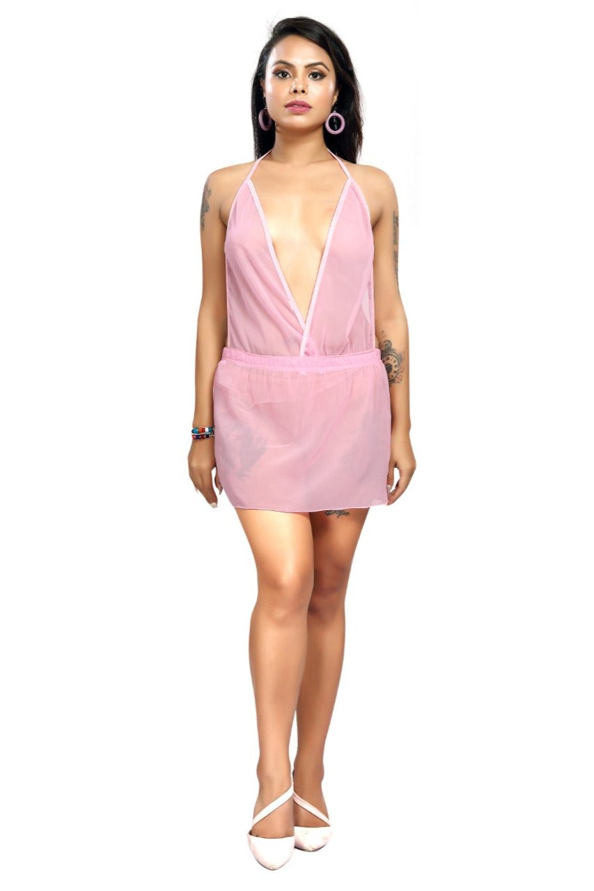 Transparent Halter Neck Dress