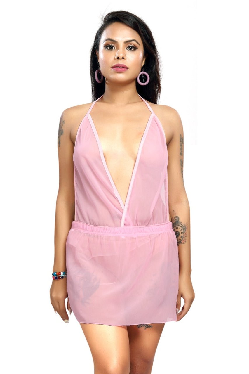 Transparent Halter Neck Dress
