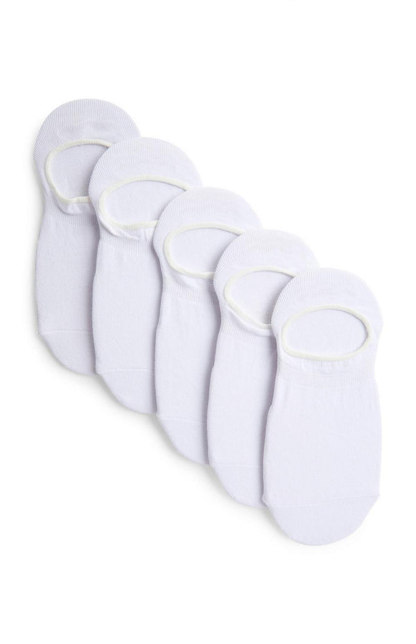 White No Show Footie Socks 5 Pack