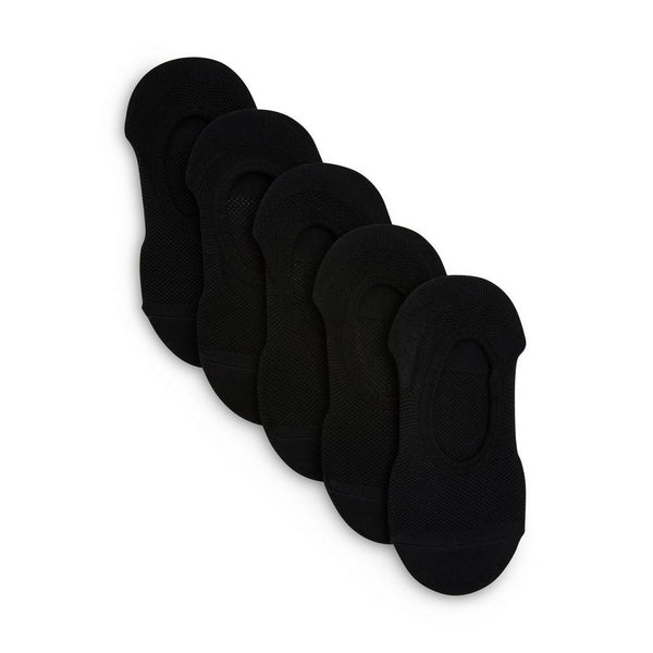 Black Sports Footie Socks 5 Pack