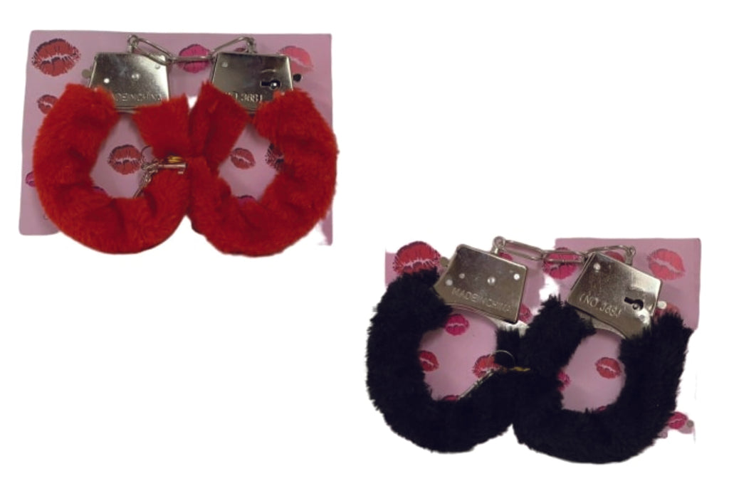 BLack & Red Furry Handcuffs