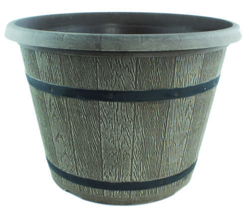 Cask Planter with Band  - Driftwood