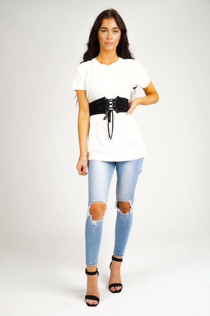 White Longline Tunic Top