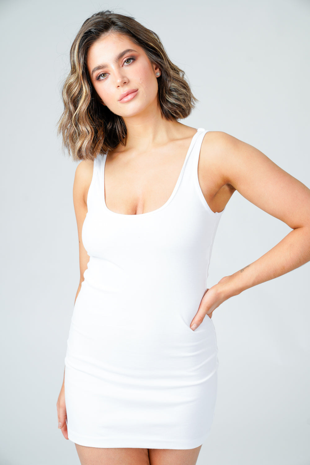Kate Strappy Long Line Vest Dress