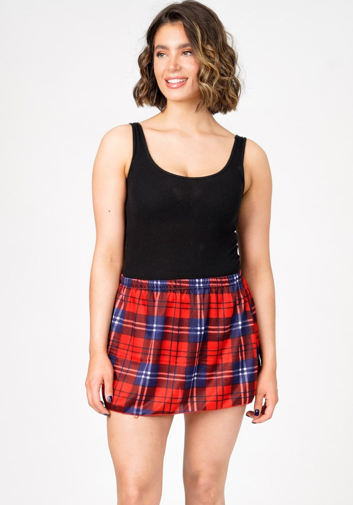 Lily Tartan Checks Flare Mini Skirt -Divas World Skirt