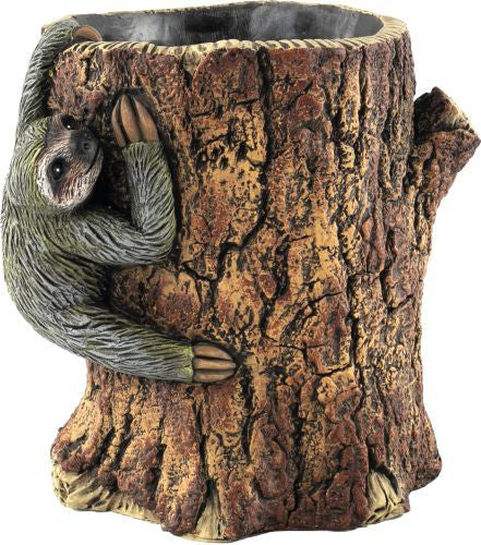 Cement Planter Sloth on Bark 19cm