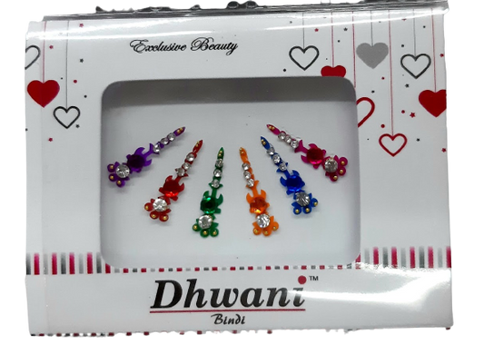 Multicolored Designer Long Bindi