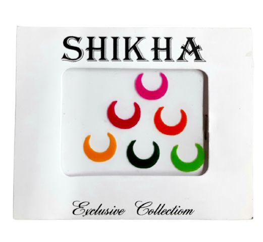 Multicolored Halfmoon Shape Bindi