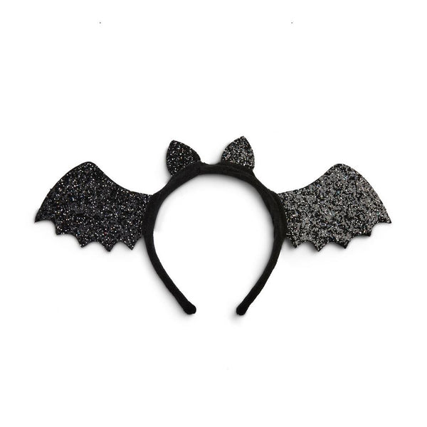 Black Halloween Glitzy Bat Wings Headband