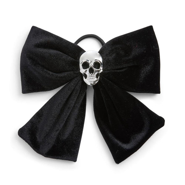 Black Halloween Skeleton Bow Hair Tie