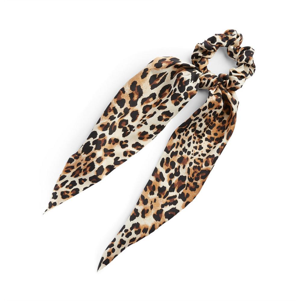 Longline Leopard Print Scrunchie