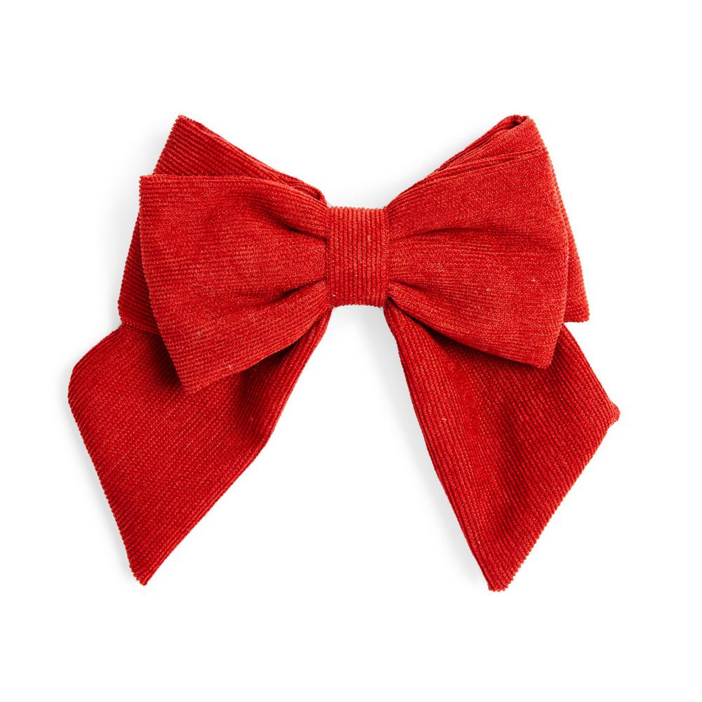 Red Corduroy Hair Bow