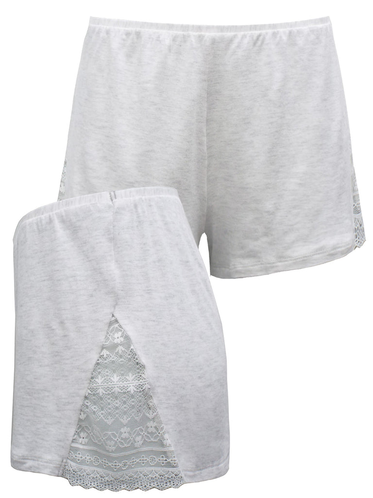 Modal Blend Lace Panel Pyjama Shorts