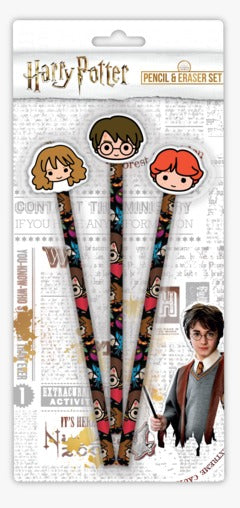 Harry Potter 3-PK Pencil & Eraser Set
