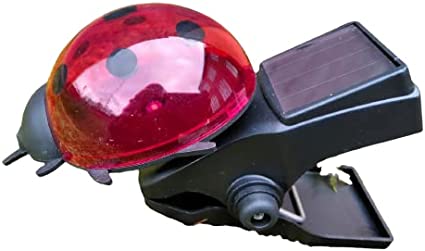Solar Powered Ladybird Clip/Stake LED Light Insect Garden Decoration Outdoor Ornaments