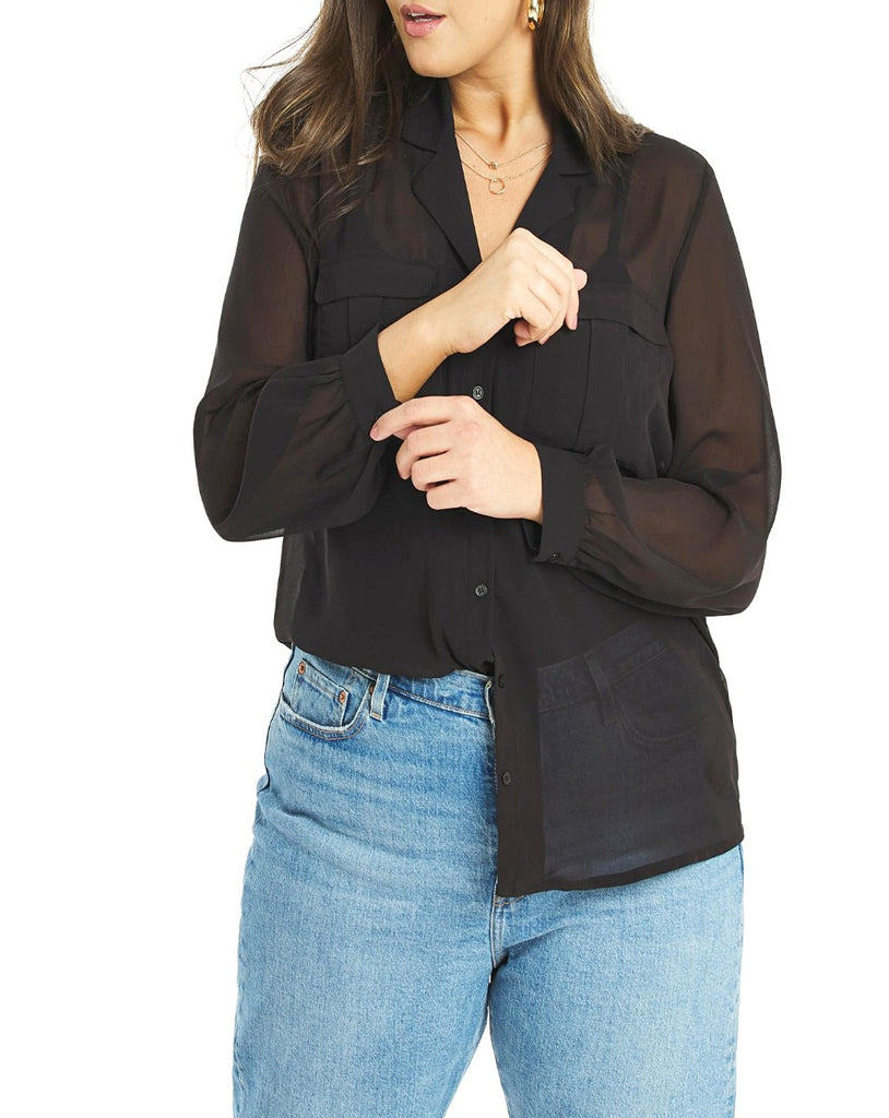 BLACK Sheer PJ Utility Shirts (Size - 32)