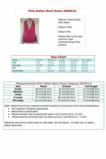 Pink Halterneck Mini Dress