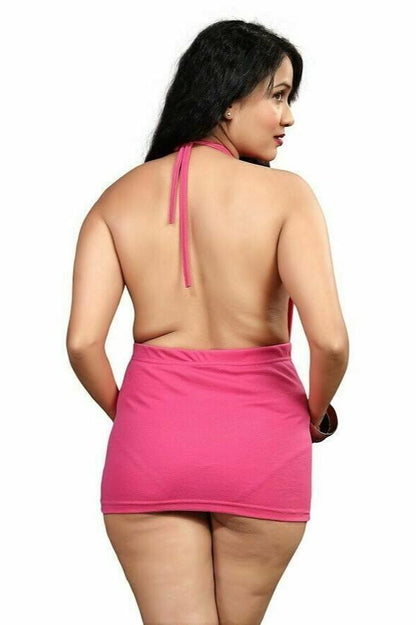 Pink Halterneck Mini Dress