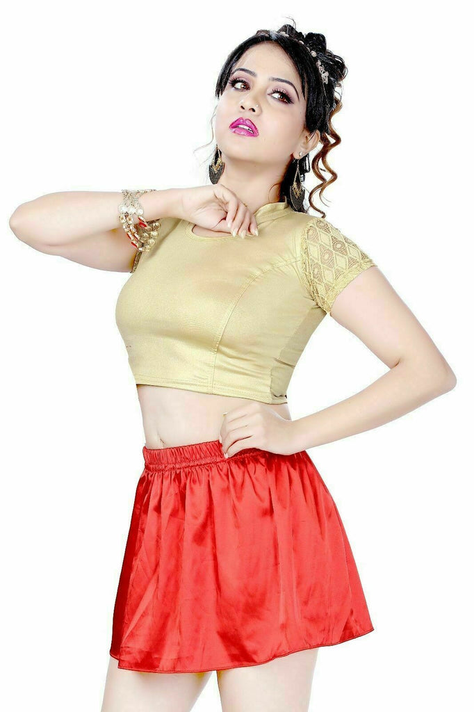 Red Satin Rara Skirt