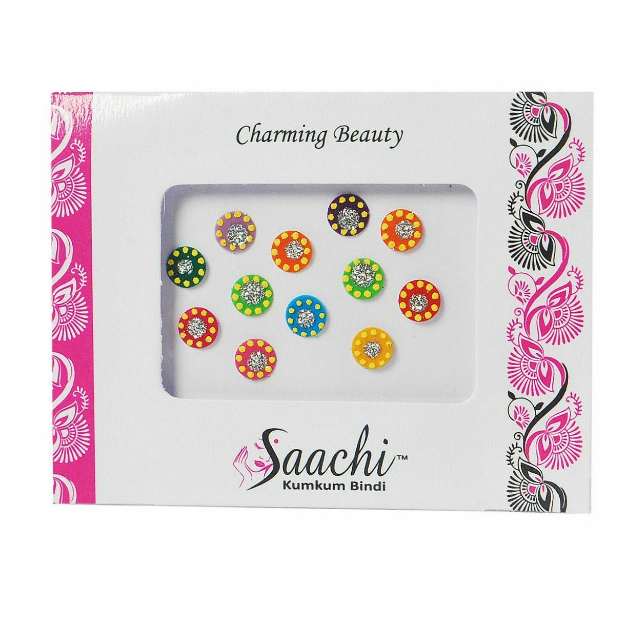 Multicolored Round Bindi Colourful Indian Tikka