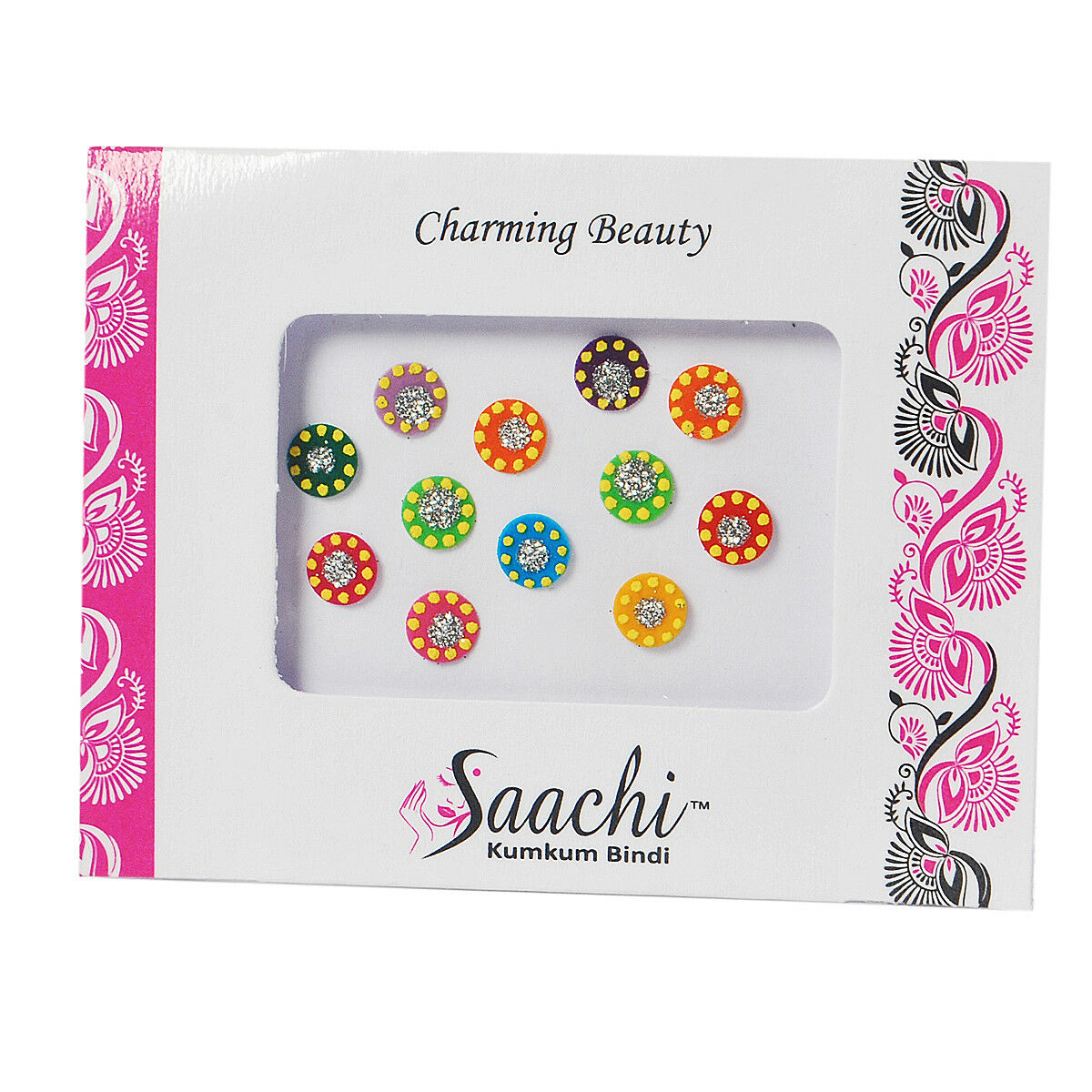 Multicolored Round Bindi Colourful Indian Tikka