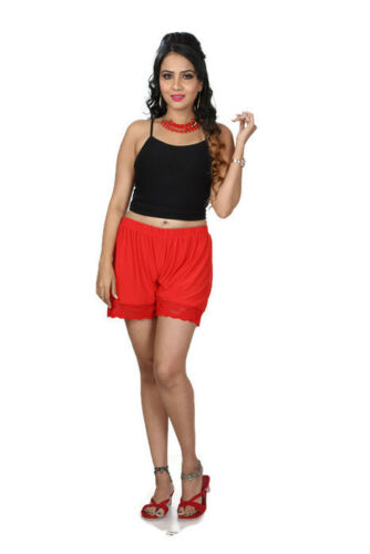 Red Lycra Bloomer Shorts