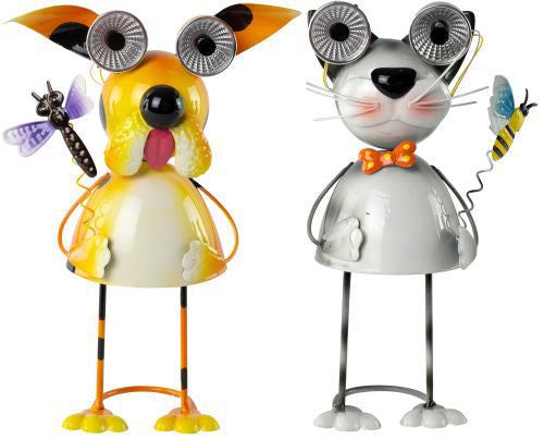 Solar Light Garden Ornament (Cat and Dog)