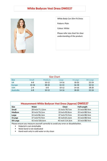Long Line White Spaghetti Dress