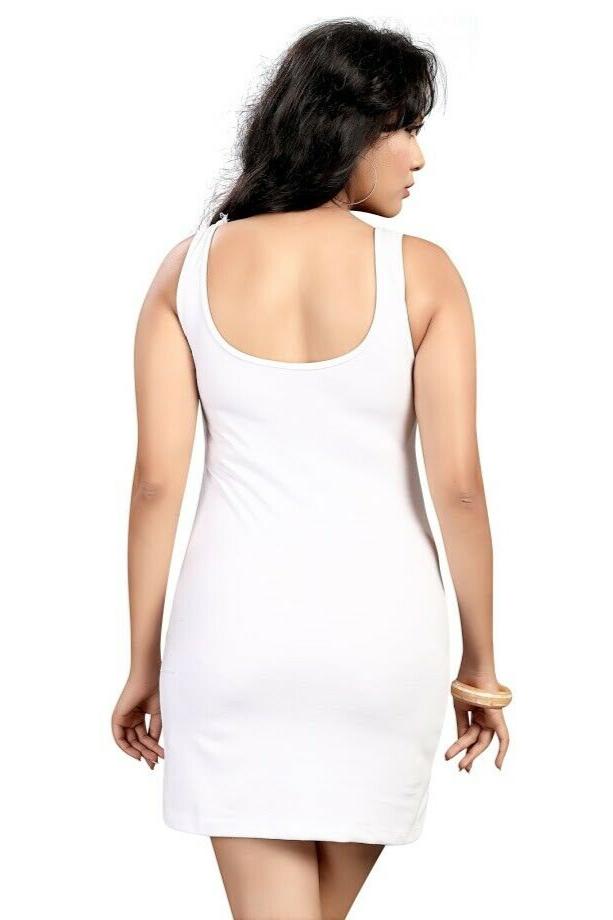 Long Line White Spaghetti Dress