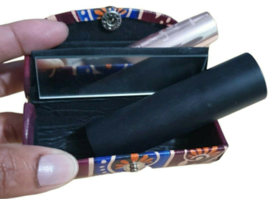 Purple Faux Leather Twin Lipstick Holder
