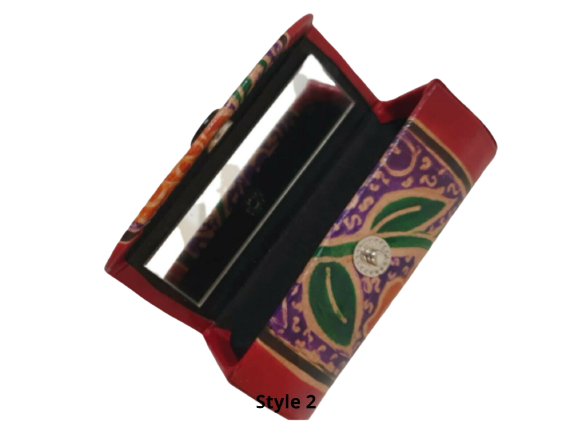 Orange Faux Leather Lipstick Holder