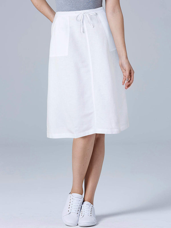 Trendy A-line Linen Blend Skirt