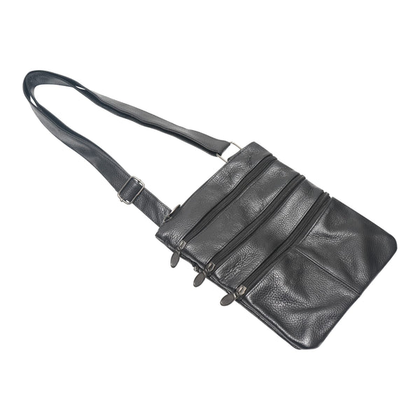 Black Leather Look Multipurpose Sling Bag