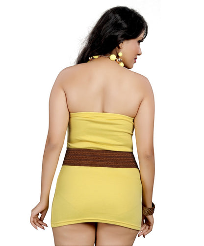 Yellow Boob Tube Mini Dress