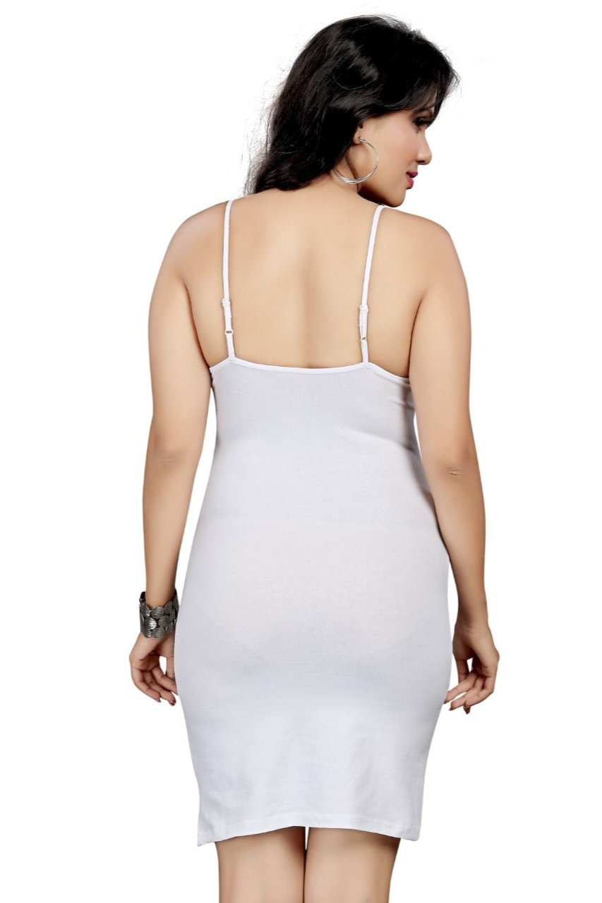 White Single Strap Spaghetti Dress