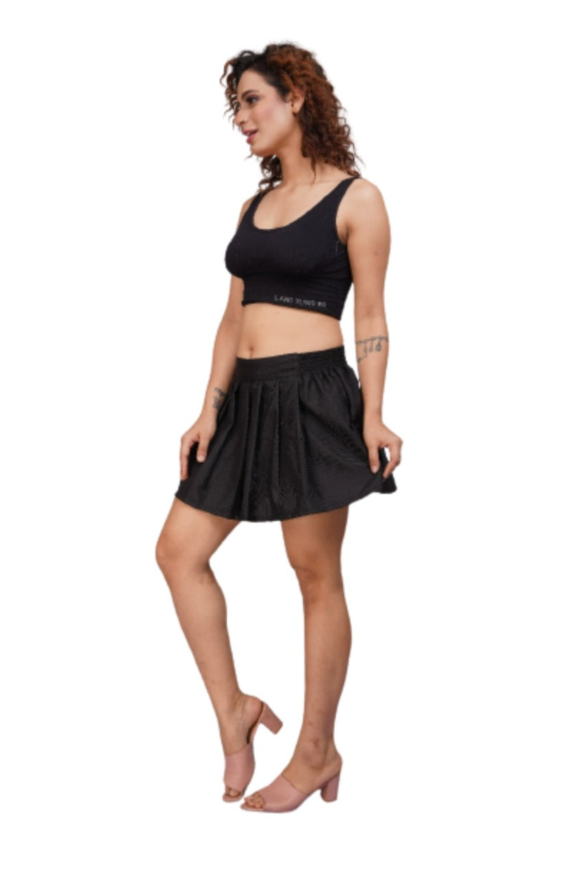 Black Pleated Skirt With Pockets