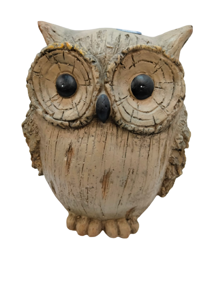 Divas World Bark Effect Owl Ornament Garden Outdoor Decoration Eye-Catching Sculpture Home Weather-proof