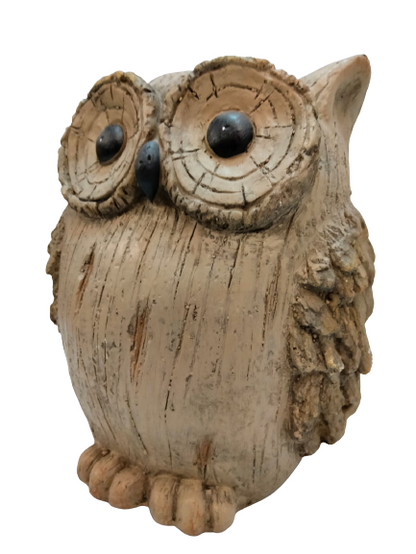 Divas World Bark Effect Owl Ornament Garden Outdoor Decoration Eye-Catching Sculpture Home Weather-proof