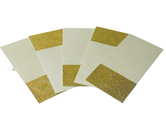 White & Gold Stripes Pack of 5 Luxury Envelops