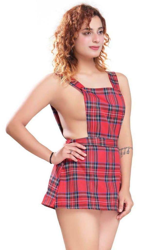 Red Tartan Pinny Dress