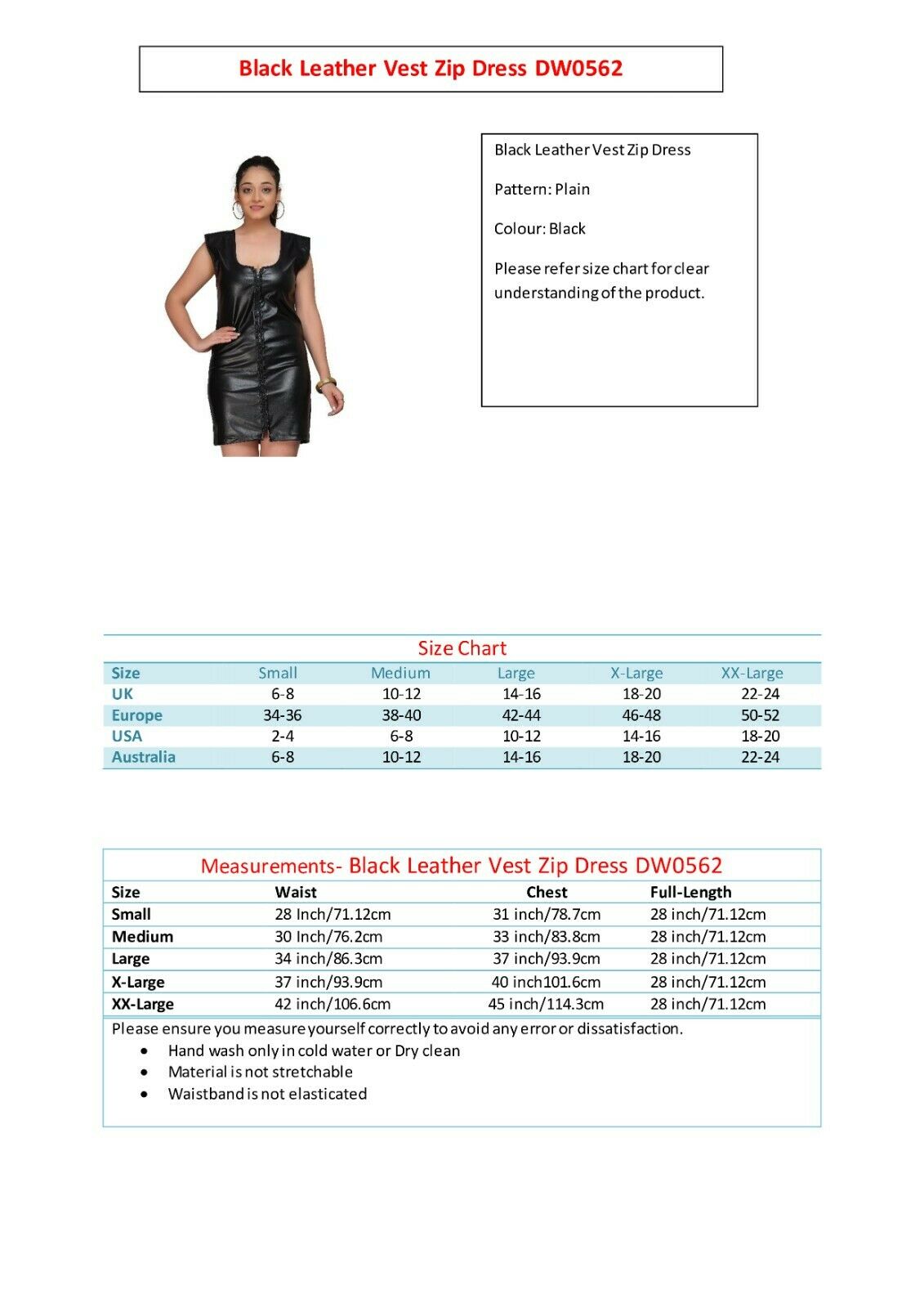 Black Leather Vest With Chain