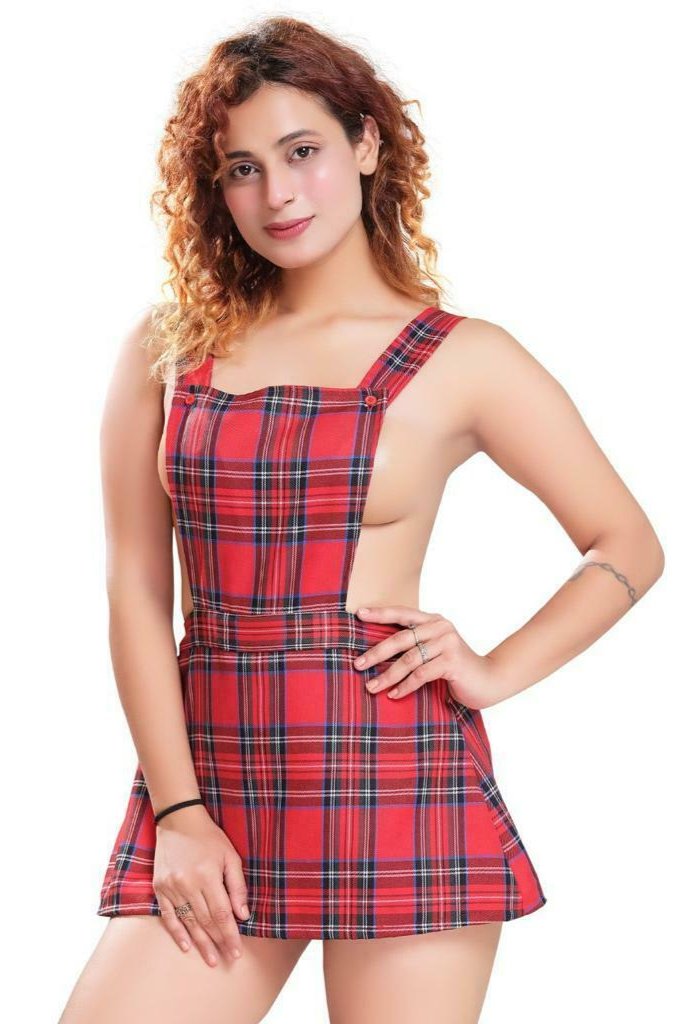 Red Tartan Pinny Dress