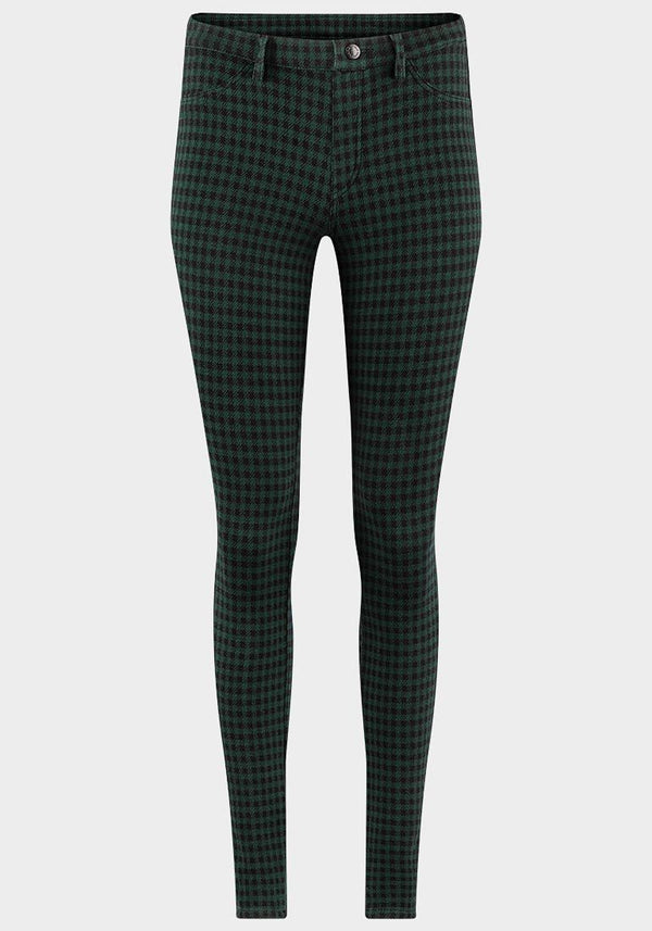 Ladies Green Check Patterned Jeggings