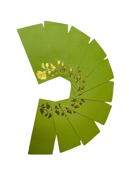 Green Gold Flower Pack of 10 Envelops