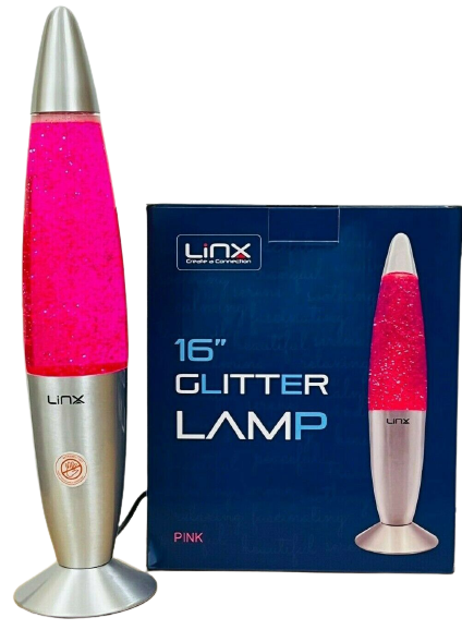 Glitter Lava Lamp 16 inch Rocket Table Lamp(Pink)
